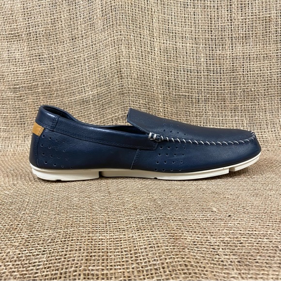 Driving Shoes Clark’s Slip On Oxfords Navy Blue Dark Tor England Mens Size 11 - Picture 5 of 10